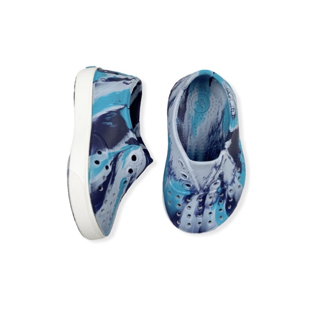 Native Miller Marbled Blue Slip On Shoes Toddler Size 5